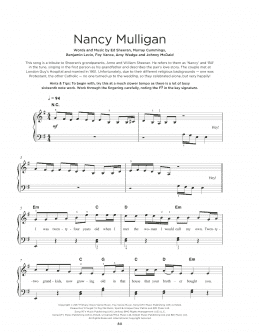 page one of Nancy Mulligan (Really Easy Piano)