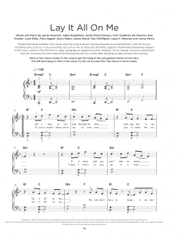 page one of Lay It All On Me (feat. Ed Sheeran) (Really Easy Piano)