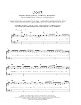 page one of Don't (Really Easy Piano)