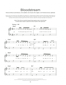 page one of Bloodstream (Really Easy Piano)
