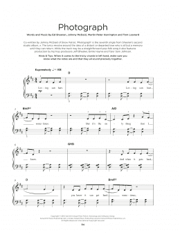 page one of Photograph (Really Easy Piano)