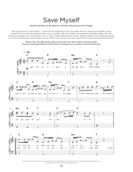 page one of Save Myself (Really Easy Piano)