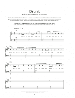 page one of Drunk (Really Easy Piano)