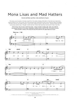 page one of Mona Lisas And Mad Hatters (Really Easy Piano)
