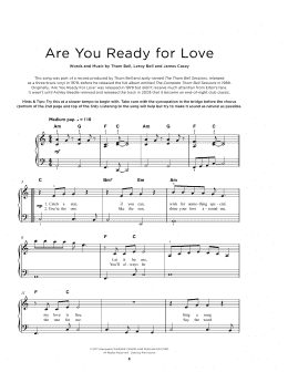 page one of Are You Ready For Love (Really Easy Piano)