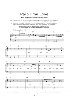 page one of Part-Time Love (Really Easy Piano)
