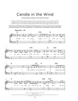 page one of Candle In The Wind (Really Easy Piano)