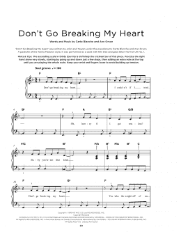 page one of Don't Go Breaking My Heart (Really Easy Piano)