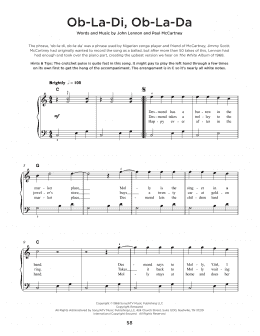 page one of Ob-La-Di, Ob-La-Da (Really Easy Piano)
