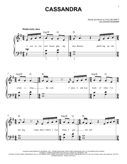 page one of Cassandra (Easy Piano)