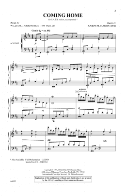 page one of Coming Home (SATB Choir)