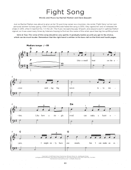page one of Fight Song (Really Easy Piano)