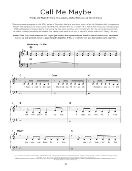 page one of Call Me Maybe (Really Easy Piano)