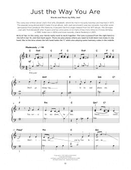 page one of Just The Way You Are (Really Easy Piano)