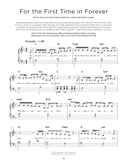 page one of For The First Time In Forever (from Frozen) (Really Easy Piano)