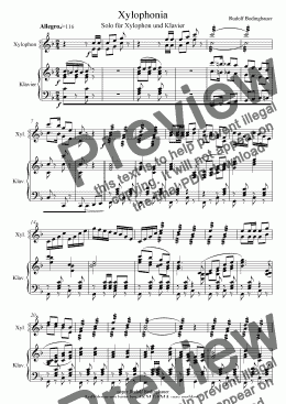 page one of Xylophonia  (Solo für Xylophon und Klavier)