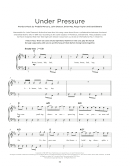 page one of Under Pressure (Really Easy Piano)