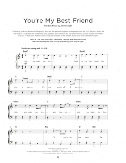 page one of You're My Best Friend (Really Easy Piano)