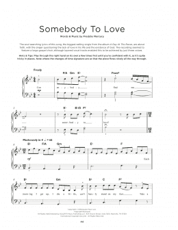 page one of Somebody To Love (Really Easy Piano)