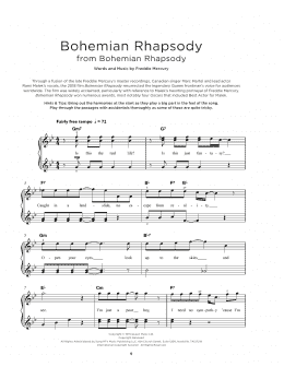 page one of Bohemian Rhapsody (Really Easy Piano)