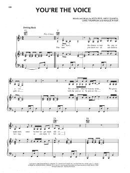 page one of You're The Voice (Piano, Vocal & Guitar Chords (Right-Hand Melody))