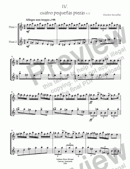 page one of Allegro for Two Flutes