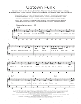 page one of Uptown Funk (feat. Bruno Mars) (Really Easy Piano)