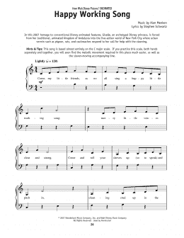 page one of Happy Working Song (from Enchanted) (Really Easy Piano)