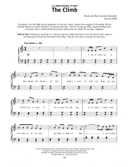 page one of The Climb (from Hannah Montana: The Movie) (Really Easy Piano)