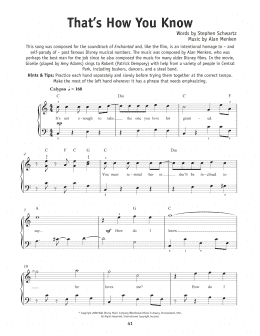page one of That's How You Know (from Enchanted) (Really Easy Piano)