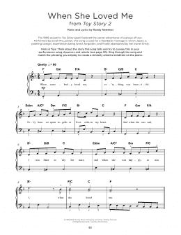 page one of When She Loved Me (from Toy Story 2) (Really Easy Piano)