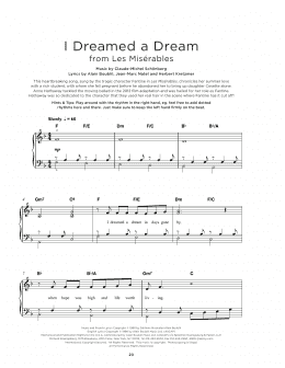 page one of I Dreamed A Dream (from Les Miserables) (Really Easy Piano)