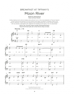 page one of Moon River (Really Easy Piano)