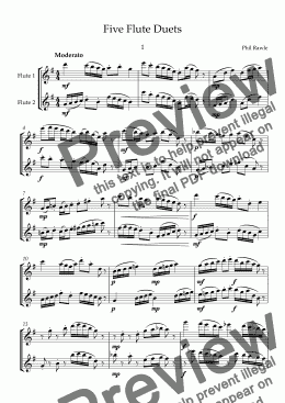 page one of Five Flute Duets