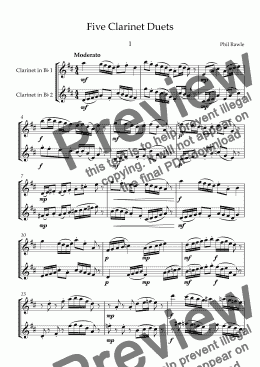 page one of Five Clarinet Duets
