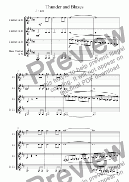 page one of Entrance of the Gladiators (Clarinet Quartet)