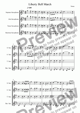 page one of Liberty Bell March (Saxophone Quartet)