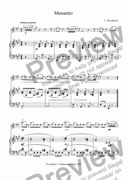 page one of Minuet - Violin & Piano