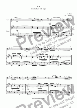page one of Air from Suite in D - Violin & Piano