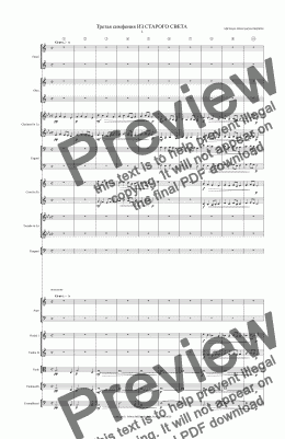 page one of Symphony No. 3 "From the Old World" in A Minor for Film Orchestra (Complete Score)
