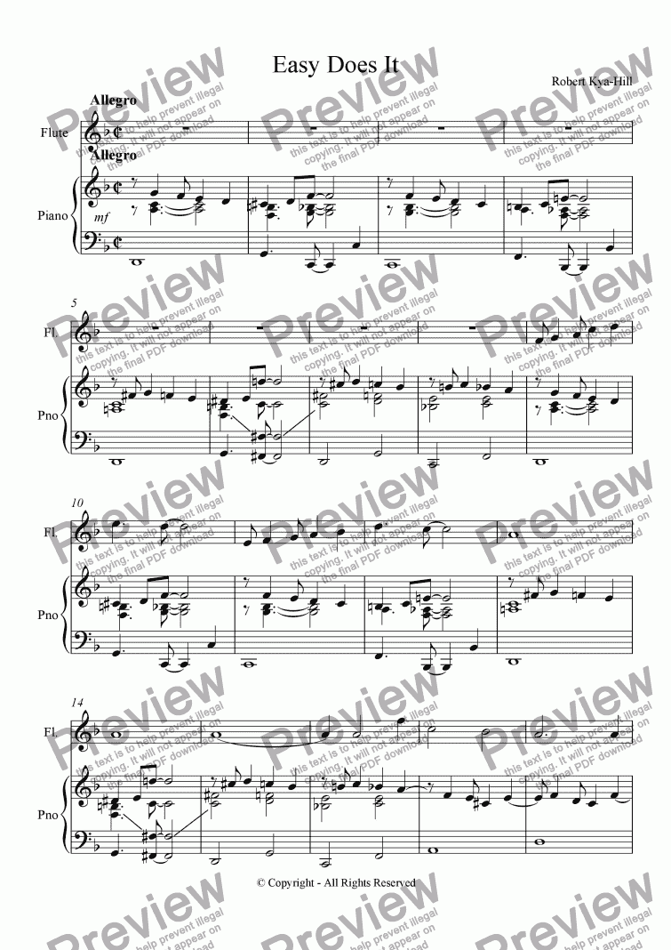 page one of Easy Does It [Piano, Flute]