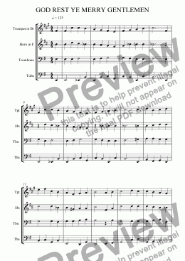 page one of God Rest Ye Merry, Gentlemen (Brass Quartet)