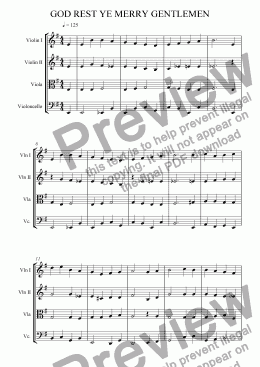 page one of God Rest Ye, Merry Gentlemen (String Quartet)