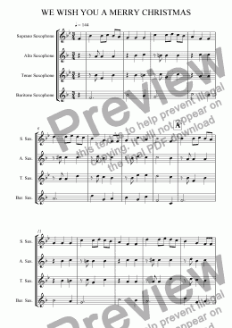 page one of We Wish You A Merry Christmas (Saxophone Quartet)