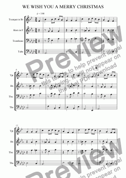 page one of We Wish You A Merry Christmas (Brass Quartet)