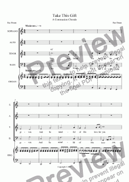 page one of Take This Gift - A Communion Chorale