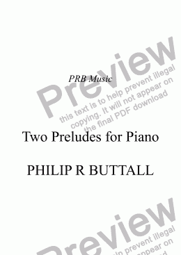 page one of Two Preludes for Piano