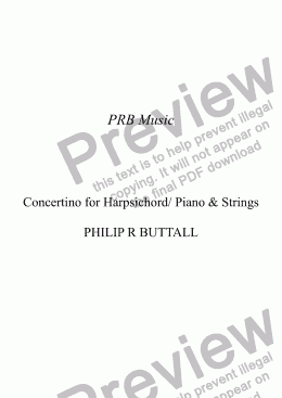 page one of Concertino for Harpsichord & Strings