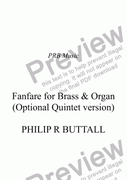 page one of Fanfare for Brass & Organ
