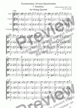 page one of Turmsonaten. 24 neue Quatrizinien 7. Sonatina for String Quartet